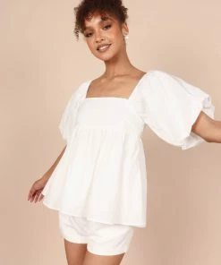 PUP65 Taylor Puff Sleeve Top - Ivory For The Bride