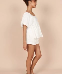 PUP65 Taylor Puff Sleeve Top - Ivory For The Bride