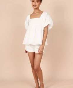 PUP65 Taylor Puff Sleeve Top - Ivory For The Bride