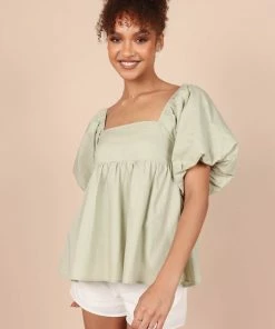 PUP65 Taylor Puff Sleeve Top - Sage Clothing