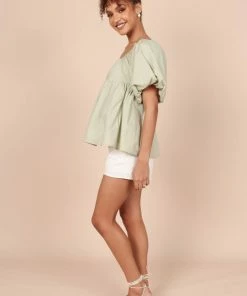 PUP65 Taylor Puff Sleeve Top - Sage Clothing