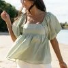 PUP65 Taylor Puff Sleeve Top - Sage Clothing