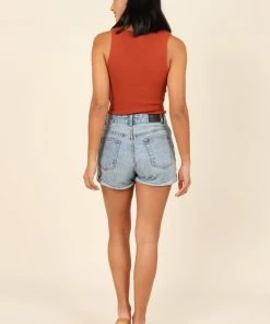 PUP64 Clothing Tenille Sleeveless Bodysuit - Rust