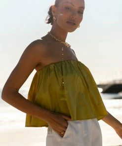 PUP65 Veronica Strapless Top - Green