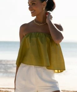 PUP65 Veronica Strapless Top - Green