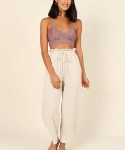 PUP64 Whitney Lace Racerback Bralette - Taupe