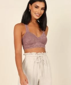 PUP64 Whitney Lace Racerback Bralette - Taupe