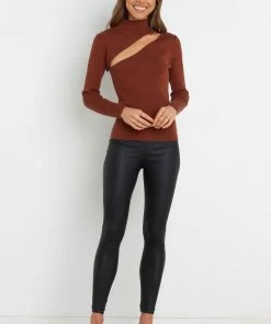 PUP16 Wilma Top - Chocolate Brown Clothing