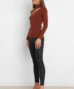 PUP16 Wilma Top - Chocolate Brown Clothing