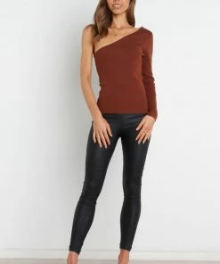 PUP16 Wilma Top - Chocolate Brown Clothing